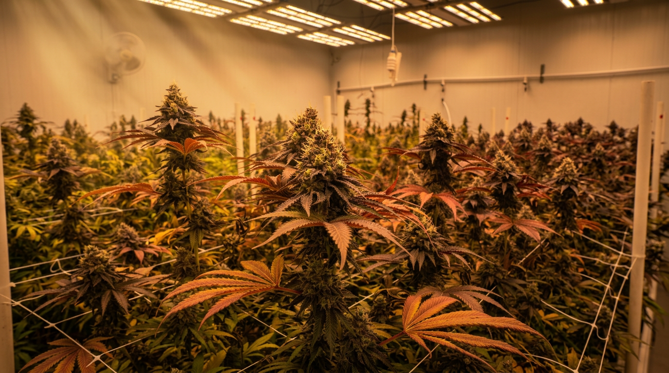 Pitbull Acres cannabis farm at golden hour, South Dakota